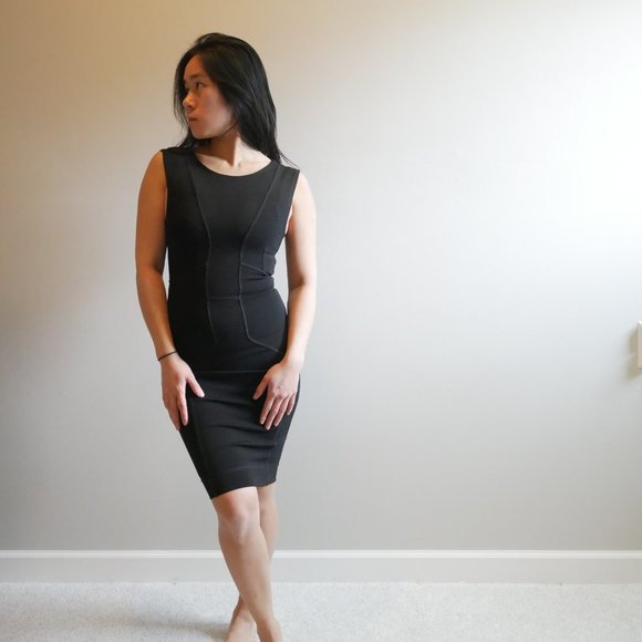 Body Con Black French Connection Dress Size 0 - Picture 1 of 8